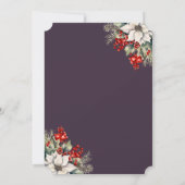 Elegant Purple Gold Botanical Christmas Party 招待状 (裏面)