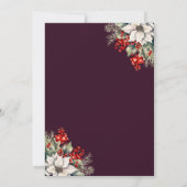 Elegant Purple Gold Botanical Christmas Party 招待状 (裏面)