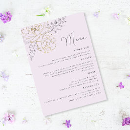 Elegant Purple Gold Floral Wedding メニュー