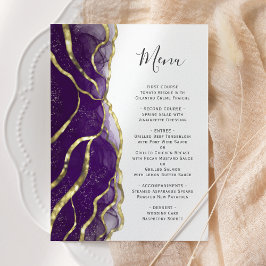 Elegant Purple Gold Ink Wedding Menu メニュー
