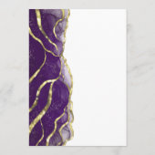 Elegant Purple Gold Ink Wedding Menu メニュー (裏面)