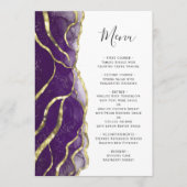 Elegant Purple Gold Ink Wedding Menu メニュー (正面)