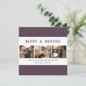 Elegant Purple Gold Merry and Married Christmas シーズンカード (スタンド正面)