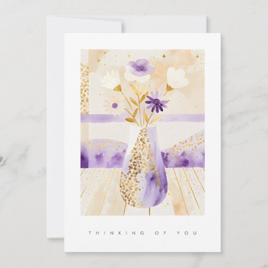 Elegant Purple & Golden Floral Vase Sympathy (正面)