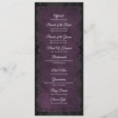 Elegant purple Gothic Wedding Program メニュー (裏面)