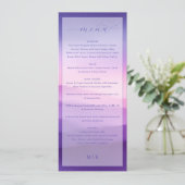 Elegant Purple Gradient Wedding Menu メニュー (スタンド正面)