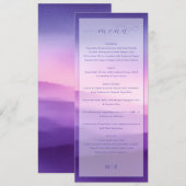 Elegant Purple Gradient Wedding Menu メニュー (正面/裏面)