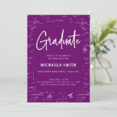 Elegant Purple Graduate Math Graduation 招待状 (スタンド正面)