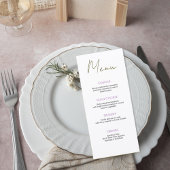 Elegant Purple & Green Wedding Menu Card メニュー