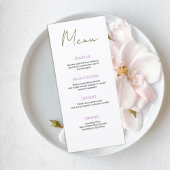 Elegant Purple & Green Wedding Menu Card メニュー