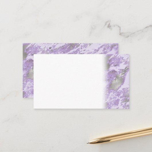 Elegant Purple Grey Abstract Chic Pattern 予約カード (正面/裏面インサイチュ)