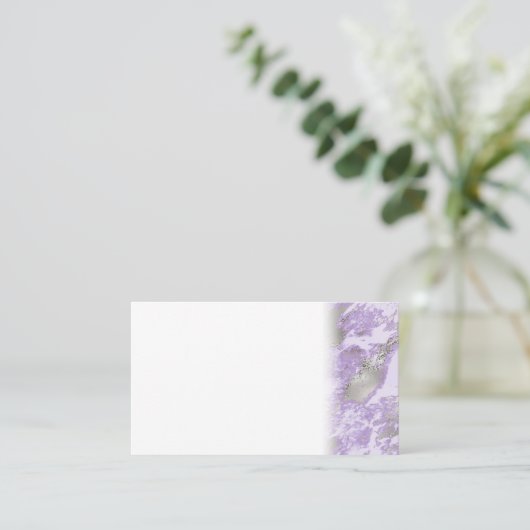 Elegant Purple Grey Abstract Chic Pattern 予約カード (スタンド正面)