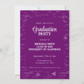 Elegant Purple Hand-Lettering Math Graduation 招待状 (正面)