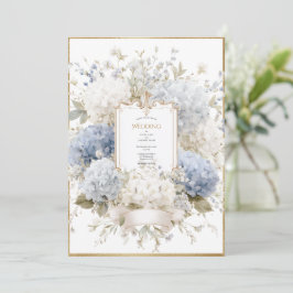Elegant Purple Hydrangeas Vintage Wedding 招待状