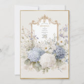 Elegant Purple Hydrangeas Vintage Wedding 招待状 (正面)