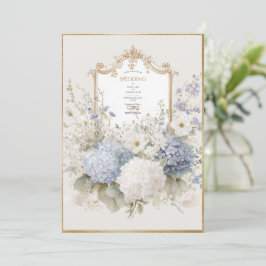Elegant Purple Hydrangeas Vintage Wedding 招待状