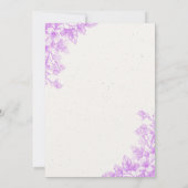 Elegant Purple Iris Watercolor Floral Wedding Invi 招待状 (裏面)