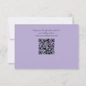 Elegant Purple Lavender Roses Wedding QR Code 出欠カード (裏面)