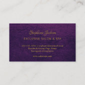 Elegant purple leather gold frame professional 名刺 (裏面)