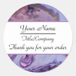 Elegant Purple Marble Hair Stylist Thank You ラウンドシール