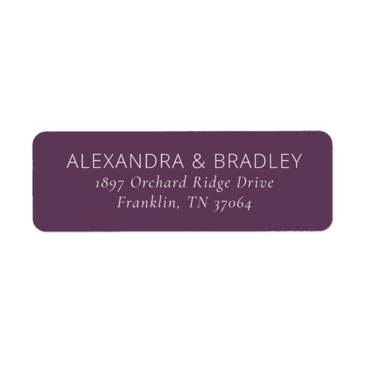 Elegant Purple Minimalist ラベル (正面)