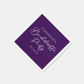 Elegant Purple Minimalist Bachelorette Party スタンダードカクテルナプキン (角)