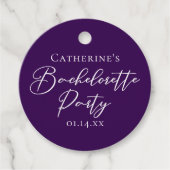 Elegant Purple Minimalist Bachelorette Party フェイバータグ (正面)