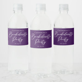 Elegant Purple Minimalist Bachelorette Party ペットボトルラベル