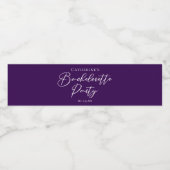 Elegant Purple Minimalist Bachelorette Party ペットボトルラベル (シングルラベル)