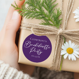 Elegant Purple Minimalist Bachelorette Party ラウンドシール
