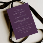 Elegant Purple Modern Line Art Wedding  招待状
