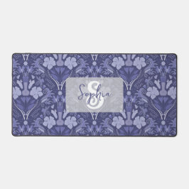 Elegant Purple Monochrome Damask Personalized デスクマット