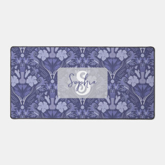 Elegant Purple Monochrome Damask Personalized デスクマット