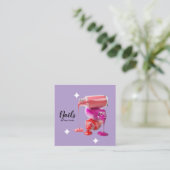 Elegant Purple Nail Technician スクエア名刺 (スタンド正面)