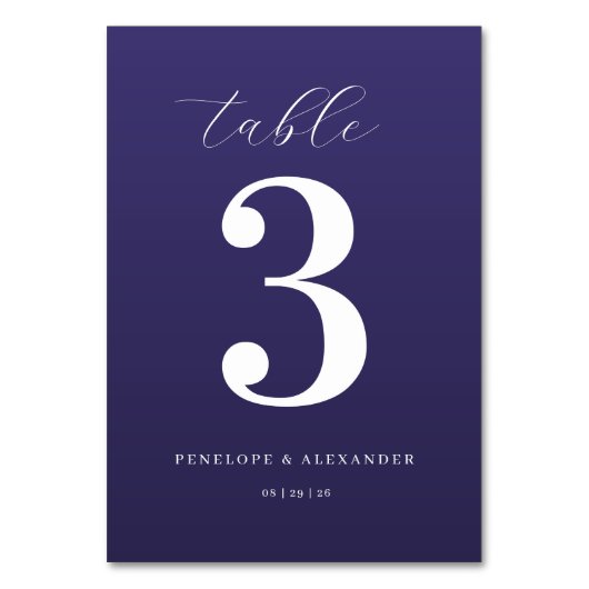 Elegant Purple Number Table Sign テーブルナンバー (正面)