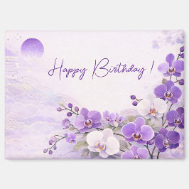 Elegant Purple Orchid Birthday  マグネット
