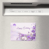 Elegant Purple Orchid Birthday  マグネット (インサイチュ (食洗機))
