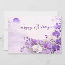 Elegant Purple Orchid Birthday Card シーズンカード