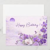 Elegant Purple Orchid Birthday Card シーズンカード (正面/裏面)