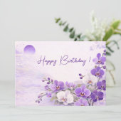 Elegant Purple Orchid Birthday Card シーズンカード (スタンド正面)