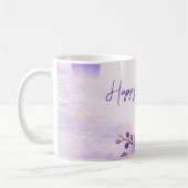 Elegant Purple Orchid Birthday Mug コーヒーマグカップ (左)