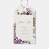 Elegant Purple Orchid Floral Wedding Thank You ギフトタグ (正面)