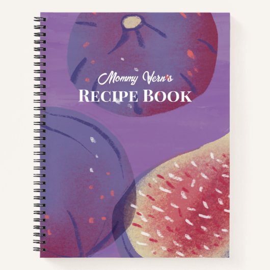 Elegant Purple Painterly Fig Fruit Recipe ノートブック (正面)
