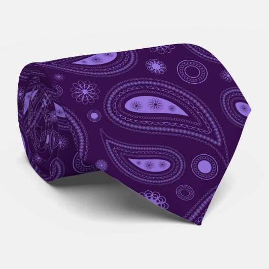 Elegant Purple Paisley ネクタイ (ロール)
