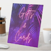 Elegant Purple Palm Leaf Gifts and Cards Pedestal 台座サイン (インサイチュ)