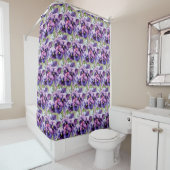 Elegant Purple Pansy Shower Curtain シャワーカーテン (インサイチュ)