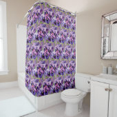 Elegant Purple Pansy Shower Curtain シャワーカーテン (インサイチュ)