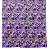 Elegant Purple Pansy Shower Curtain シャワーカーテン (正面)
