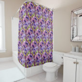 Elegant Purple Pansy Shower Curtain シャワーカーテン (インサイチュ)