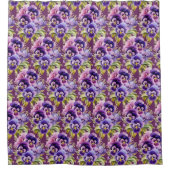 Elegant Purple Pansy Shower Curtain シャワーカーテン (正面)